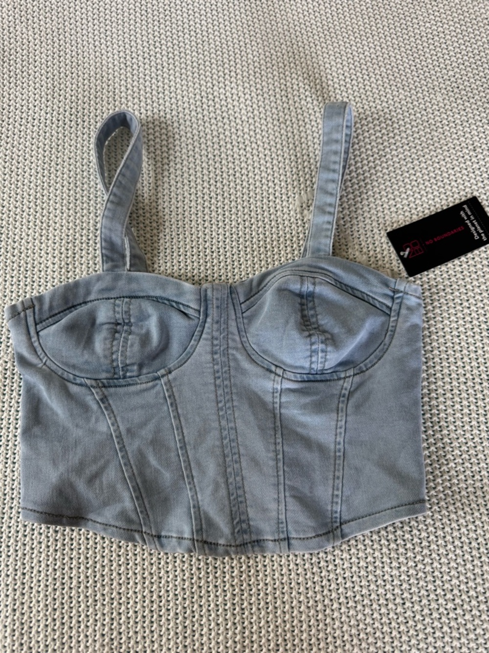 Light blue Denim corset crop top